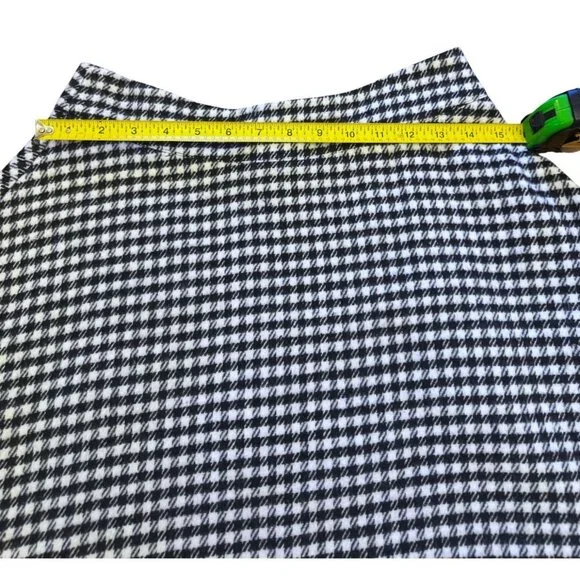 Unique Vintage Houndstooth A-Line Skirt With Side Pockets - Picture 5 of 9